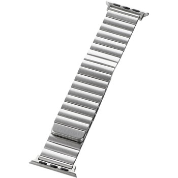 LN-AW49B25SV Apple Watch 42(Series 1�C2�C3)/44/45/46/49mm �o���h �uCORVIN�v �}�O�l�b�g�u���b�N���^���o���h �V���o�[ LEPLUS NEXT 71849438