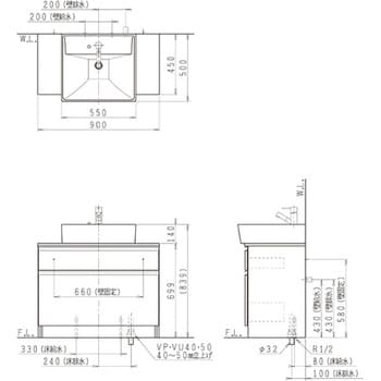 スクエアラインキャビS 化粧台本体 引出水栓 Janis(ジャニス工業) 洗面