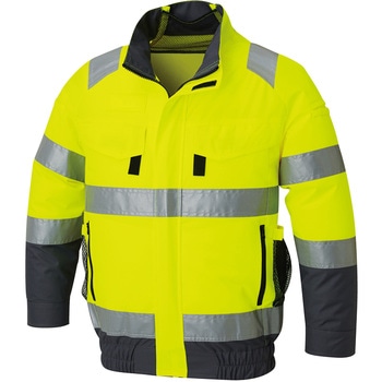 KF92521G-KS062 空調風神服 フルハーネス用高視認長袖ブルゾン(フラットハイパワーファン&バッテリーセット 2026)(KF92521G) サンエス 72085347