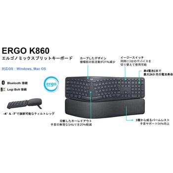 ロジクール ERGO K860エルゴノミック スプリット キーボード フォービジネス ロジクール