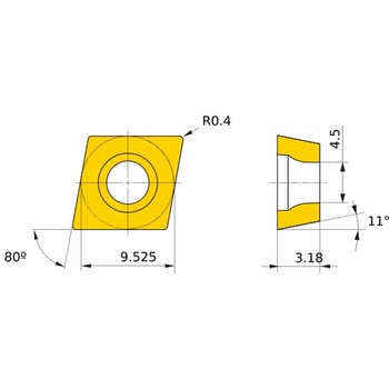 CPMH090304-LM MP7135 ステンレス鋼旋削加工用コーテッド超硬チップ MC/MP7100シリーズ 80°菱形ポジ MP7135 三菱 72130138