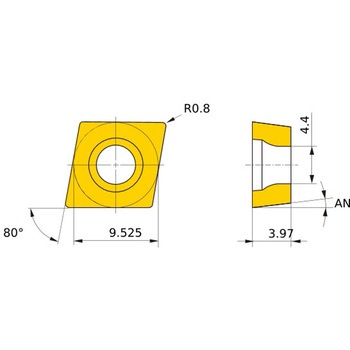 CCMT09T308-FM MP7135 ステンレス鋼旋削加工用コーテッド超硬チップ MC/MP7100シリーズ 80°菱形ポジ MP7135 三菱 72130838