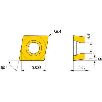 CCMT09T304-FM MP7135 ステンレス鋼旋削加工用コーテッド超硬チップ MC/MP7100シリーズ 80°菱形ポジ MP7135 三菱 72130847