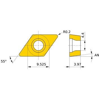 DCMT11T302-MV MC7125 ステンレス鋼旋削加工用コーテッド超硬チップ MC/MP7100シリーズ 55°菱形ポジ MC7125 三菱 72131721