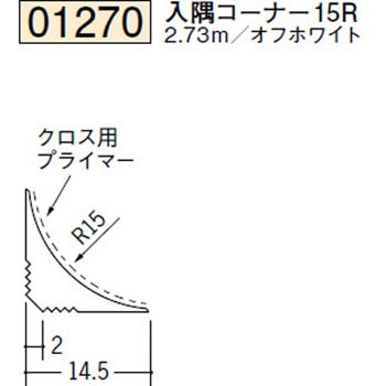 01270 ビニールペンキorクロス下地材 入隅・天井廻り 創建 72290596