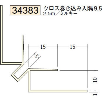 34383 ビニールペンキorクロス下地材 入隅・天井廻り 創建 72290989