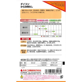 【タネ】辛味だいこん からみ時なし カネコ種苗