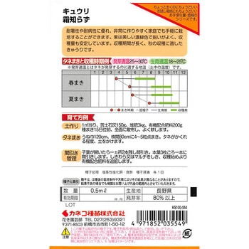 【タネ】秋どりきゅうり 霜知らず カネコ種苗