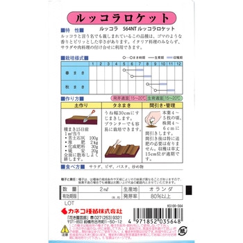 【タネ】ルッコラ ロケット カネコ種苗