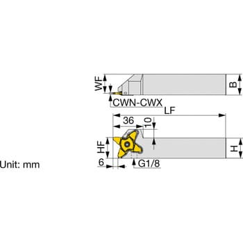 STCL2525-38-CHP 高圧クーラント対応外径溝入れ・突切り用バイト STCR