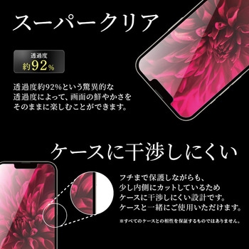 iPhone 13 mini ガラスフィルム「GLASS PREMIUM FILM」 スーパークリア LEPLUS