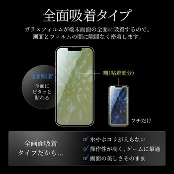 iPhone 13 mini ガラスフィルム「GLASS PREMIUM FILM」 ブルーライトカット LEPLUS