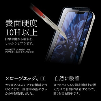 iPhone 13 mini ガラスフィルム「GLASS PREMIUM FILM」 全画面保護 ソフトフレーム ブルーライトカット LEPLUS