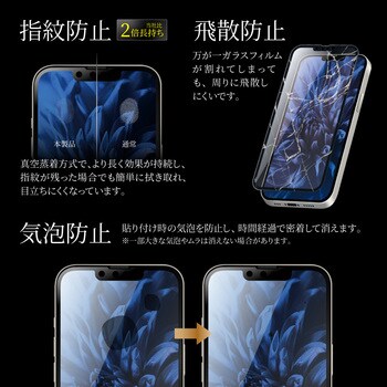 LP-IS21FGSB iPhone 13 mini ガラスフィルム「GLASS PREMIUM FILM」 全画面保護 ソフトフレーム  ブルーライトカット 1個 LEPLUS 【通販モノタロウ】