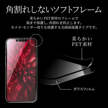 iPhone 14 | iPhone 13 | iPhone 13Pro ガラスフィルム「GLASS PREMIUM FILM」 全画面保護 ソフトフレーム スーパークリア - LEPLUS