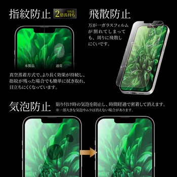 iPhone 14 Plus | iPhone 13 Pro Max ガラスフィルム「GLASS PREMIUM FILM」 マット・反射防止 LEPLUS