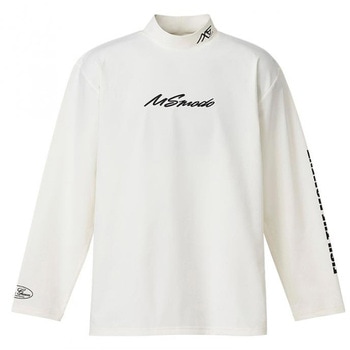 ホワイト MS-mode ドライモックネックロングTシャツ Mサイズ EverGreen INTERNATIONAL 72372548