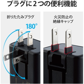 ACDC-PD1945BK ACアダプター ノートPC用 抗菌 Type-Cケーブル一体型 PD