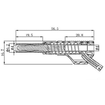 S402A-0.25-RB1 スタック可能保護カバー付き両端バナナプラグ 1セット