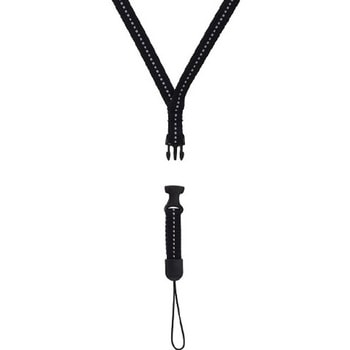 携帯ストラップ(反射ライン付/ブラック) エスコ