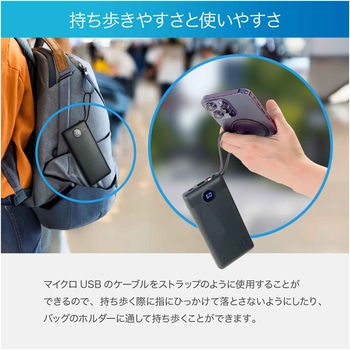VEGER【パワーバンク】10000mAh USB-A、Micro B、Type-C、ライトニングケーブル内蔵 VEGER(ベガー)