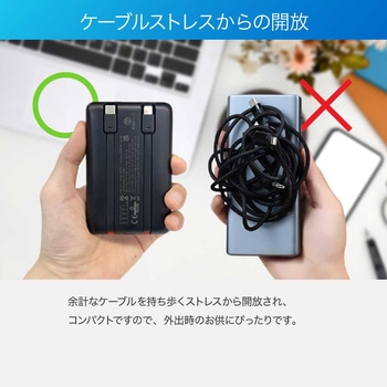 VEGER【パワーバンク】10000mAh TYPE-C、Lightningケーブル内蔵 VEGER(ベガー)