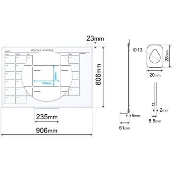 壁掛けホワイトボード PWK2 PLUS(プラス)[文具]