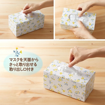 肌にふんわりマスク フラワーボックス 50枚入 プラス(文具)