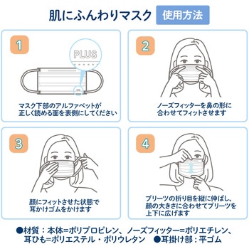 肌にふんわりマスク フラワーボックス 50枚入 プラス(文具)