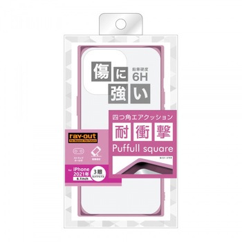 iPhone 13 Pro 耐衝撃ハイブリッド Pufful スクエア レイ・アウト