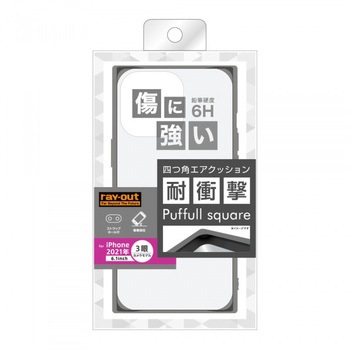 iPhone 13 Pro 耐衝撃ハイブリッド Pufful スクエア レイ・アウト
