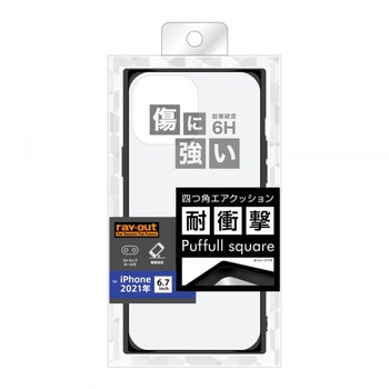 iPhone 13 Pro Max 耐衝撃ハイブリッド Pufful スクエア レイ・アウト