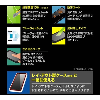 iPhone 13 Pro Max ガラス 10HBLC 反射防止 レイ・アウト