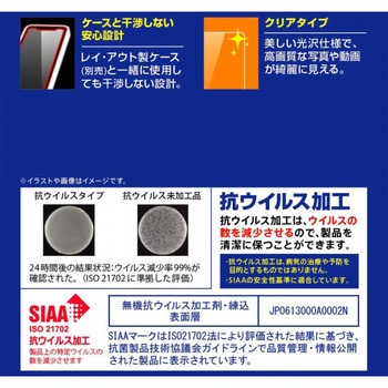iPhone 13 mini フィルム 指紋防止 光沢 抗ウイルス レイ・アウト