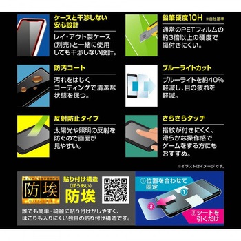 iPhone 13 mini ガラス 防埃 10HBLC 反射防止 レイ・アウト
