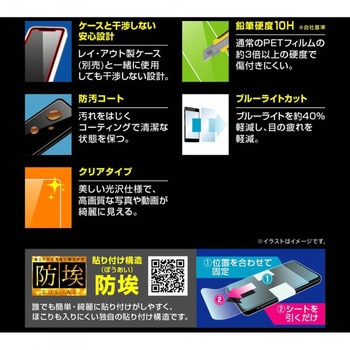 iPhone 13 mini ガラス 防埃 10HBLC 光沢 - レイ・アウト