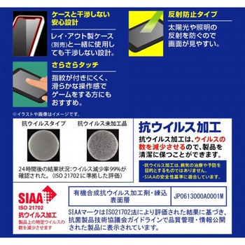 iPhone 13 / 13 Pro フィルム 指紋 反射防止 抗ウイルス レイ・アウト