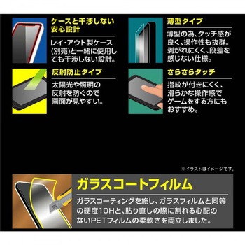iPhone 13 / 13 Pro フィルム 10Hガラスコート 極薄 反射防止 レイ・アウト