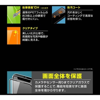 iPhone 13 / 13 Pro ガラス 10H全面保護 光沢/ブラック レイ・アウト
