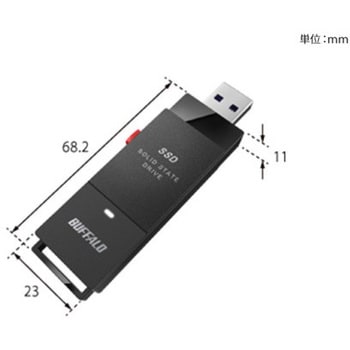 SSD-SCT2.0U3BA/D 外付けSSD ポータブル USB3.2 Gen2対応 スティック型 TV録画対応 Type-Cコネクタ付 1台  BUFFALO(バッファロー) 【通販モノタロウ】