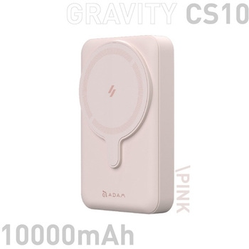 GRAVITY CS10 MagSafe対応ワイヤレス充電 10000mAh スタンド機能付 モバイルバッテリー ピンク ADAM elements