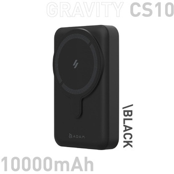 GRAVITY CS10 MagSafe対応ワイヤレス充電 10000mAh スタンド機能付 モバイルバッテリー ブラック ADAM elements