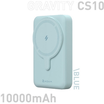 GRAVITY CS10 MagSafe対応ワイヤレス充電 10000mAh スタンド機能付 モバイルバッテリー ブルー ADAM elements