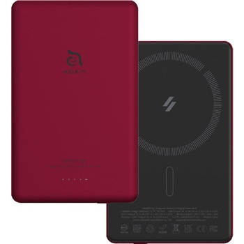 GRAVITY C5 MagSafe対応ワイヤレス充電 5000mAh 超薄型 モバイルバッテリー レッド ADAM elements