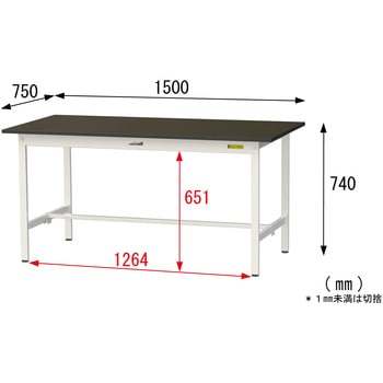 実験用軽量作業台/固定式_指紋レスメラミン天板_ワークテーブルLABシリーズ_実験用ラボテーブル 山金工業