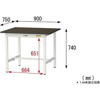 実験用軽量作業台/固定式_指紋レスメラミン天板_ワークテーブルLABシリーズ_実験用ラボテーブル 山金工業