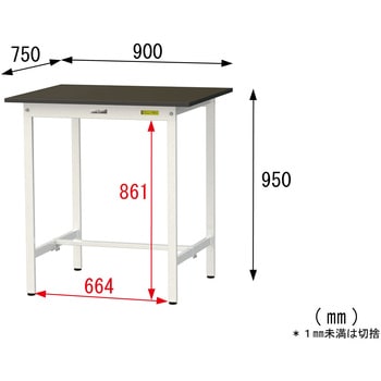 実験用軽量作業台/固定式_指紋レスメラミン天板_ワークテーブルLABシリーズ_実験用ラボテーブル 山金工業
