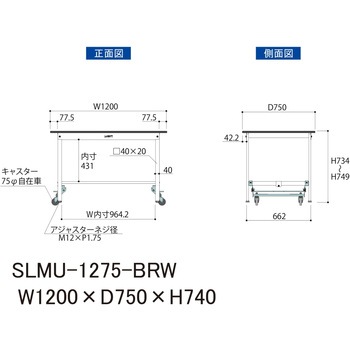 実験用軽量作業台/ワンタッチキャスター付き_指紋レスメラミン天板_ワークテーブルLABシリーズ_実験用ラボテーブル 山金工業