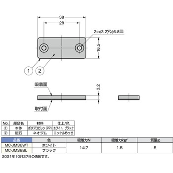 極薄型クリーンマグネットキャッチ LAMP(スガツネ)