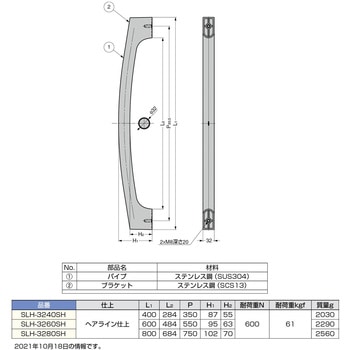 ステンレス鋼製弓形ハンドル - LAMP(スガツネ工業)